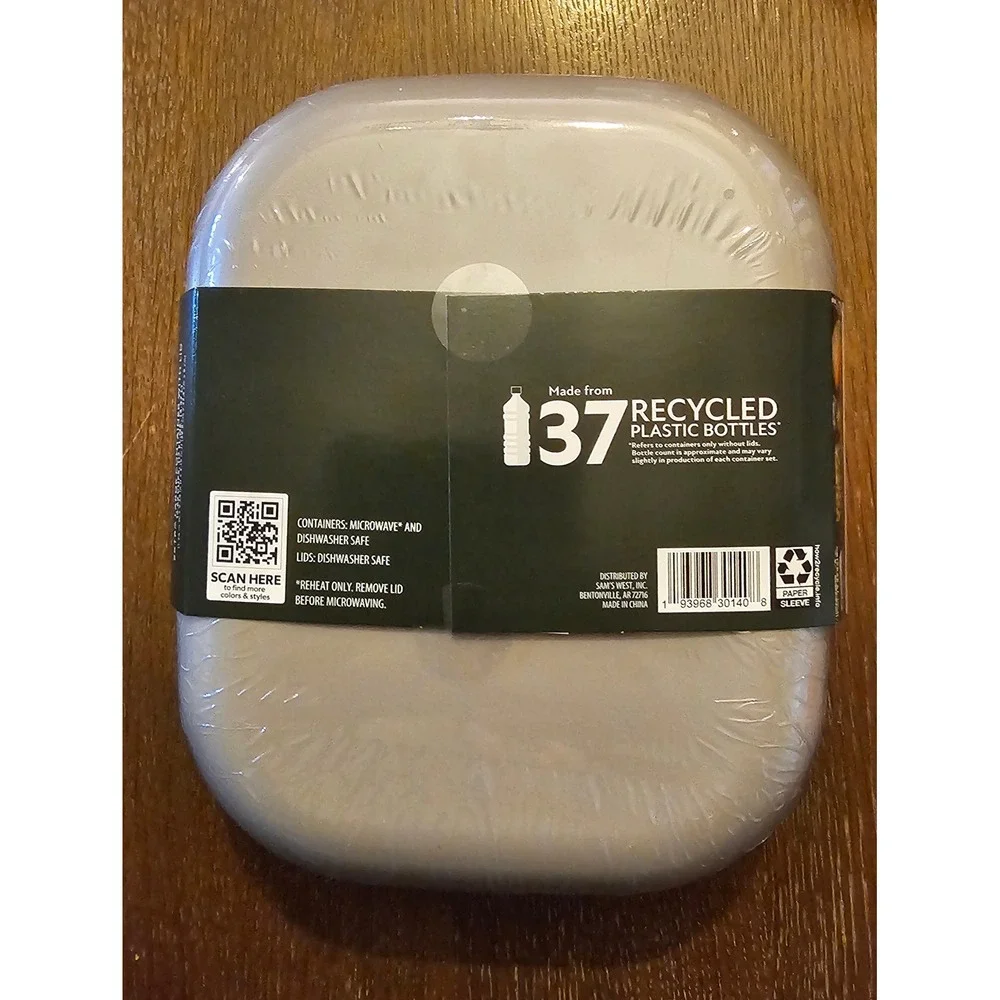 Members Mark ECO‎ FRIENDLY 10 PC Nested Food Storage Set Recycled Gray BPA Free
